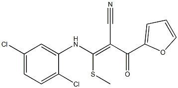 3-(2,5-dichloroanilino)-2-(2-furylcarbonyl)-3-(methylthio)acrylonitrile Struktur