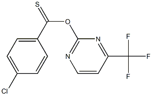 4-(trifluoromethyl)pyrimidin-2-yl 4-chlorobenzene-1-carbothioate Struktur