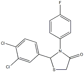 2-(3,4-dichlorophenyl)-3-(4-fluorophenyl)-1,3-thiazolan-4-one Struktur