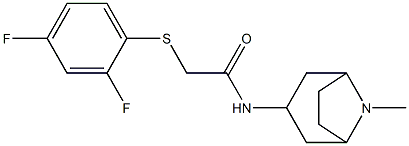 2-[(2,4-difluorophenyl)thio]-N-(8-methyl-8-azabicyclo[3.2.1]oct-3-yl)acetamide Struktur