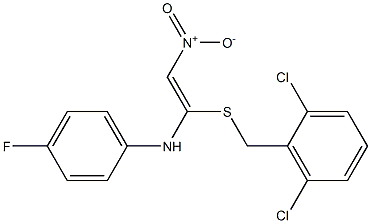 N1-{1-[(2,6-dichlorobenzyl)thio]-2-nitrovinyl}-4-fluoroaniline Struktur