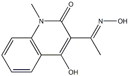 4-hydroxy-3-(1-hydroxyiminoethyl)-1-methyl-1,2-dihydroquinolin-2-one Struktur