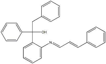 1,2-diphenyl-1-{2-[(3-phenylprop-2-enylidene)amino]phenyl}ethan-1-ol Struktur