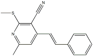 6-methyl-2-(methylsulfanyl)-4-styrylnicotinonitrile Struktur