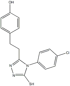 4-{2-[4-(4-chlorophenyl)-5-mercapto-4H-1,2,4-triazol-3-yl]ethyl}phenol Struktur