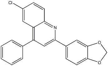 2-(1,3-benzodioxol-5-yl)-6-chloro-4-phenylquinoline Struktur