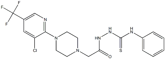 2-(2-{4-[3-chloro-5-(trifluoromethyl)-2-pyridinyl]piperazino}acetyl)-N-phenyl-1-hydrazinecarbothioamide Struktur