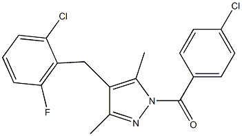 [4-(2-chloro-6-fluorobenzyl)-3,5-dimethyl-1H-pyrazol-1-yl](4-chlorophenyl)methanone Struktur