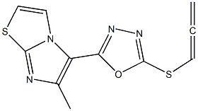 6-methyl-5-[5-(1,2-propadienylsulfanyl)-1,3,4-oxadiazol-2-yl]imidazo[2,1-b][1,3]thiazole Struktur