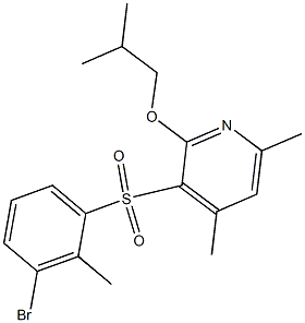 3-[(3-bromo-2-methylphenyl)sulfonyl]-2-isobutoxy-4,6-dimethylpyridine Struktur