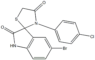 5-bromo-3'-(4-chlorophenyl)-4'H-spiro[indole-3,2'-[1,3]thiazolidine]-2,4'(1H)-dione Struktur