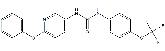 N-[6-(2,5-dimethylphenoxy)-3-pyridyl]-N'-{4-[(trifluoromethyl)thio]phenyl}urea Struktur