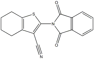 2-(1,3-dioxo-2,3-dihydro-1H-isoindol-2-yl)-4,5,6,7-tetrahydrobenzo[b]thiophene-3-carbonitrile Struktur