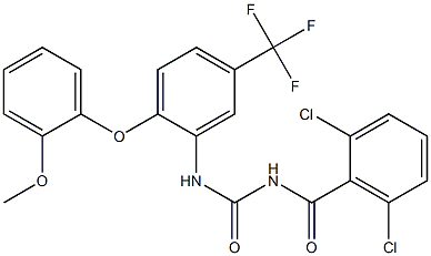 N-(2,6-dichlorobenzoyl)-N'-[2-(2-methoxyphenoxy)-5-(trifluoromethyl)phenyl]urea Struktur