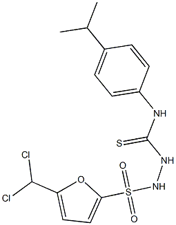 N1-(4-isopropylphenyl)-2-{[5-(dichloromethyl)-2-furyl]sulfonyl}hydrazine-1- carbothioamide Struktur