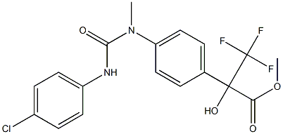 methyl 2-{4-[[(4-chloroanilino)carbonyl](methyl)amino]phenyl}-3,3,3-trifluoro-2-hydroxypropanoate Struktur