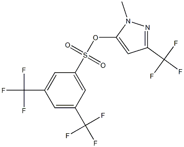 1-methyl-3-(trifluoromethyl)-1H-pyrazol-5-yl 3,5-di(trifluoromethyl)benzene-1-sulfonate Struktur