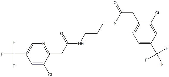 2-[3-chloro-5-(trifluoromethyl)-2-pyridinyl]-N-[3-({2-[3-chloro-5-(trifluoromethyl)-2-pyridinyl]acetyl}amino)propyl]acetamide Struktur