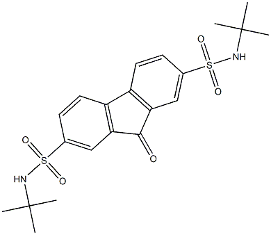 N2,N7-di(tert-butyl)-9-oxo-9H-2,7-fluorenedisulfonamide Struktur