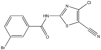 3-bromo-N-(4-chloro-5-cyano-1,3-thiazol-2-yl)benzenecarboxamide Struktur