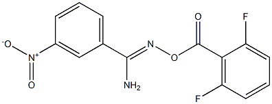 O1-(2,6-difluorobenzoyl)-3-nitrobenzene-1-carbohydroximamide Struktur