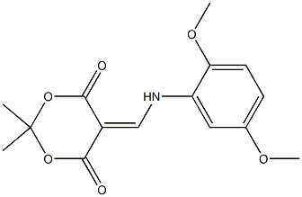 5-[(2,5-dimethoxyanilino)methylene]-2,2-dimethyl-1,3-dioxane-4,6-dione Struktur