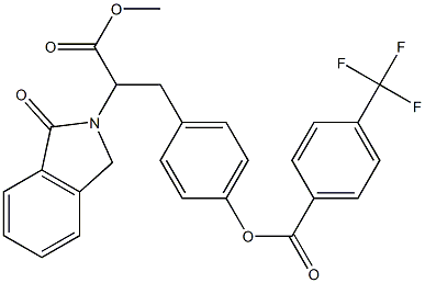 4-[3-methoxy-3-oxo-2-(1-oxo-1,3-dihydro-2H-isoindol-2-yl)propyl]phenyl 4-(trifluoromethyl)benzenecarboxylate Struktur