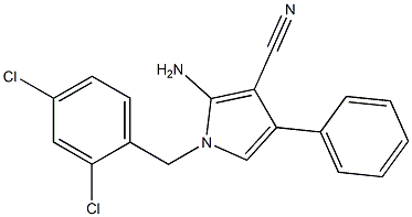 2-amino-1-(2,4-dichlorobenzyl)-4-phenyl-1H-pyrrole-3-carbonitrile Struktur