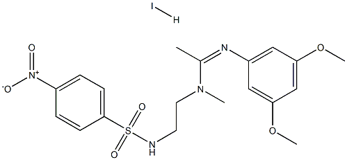 N'-(3,5-dimethoxyphenyl)-N-methyl-N-(2-{[(4-nitrophenyl)sulfonyl]amino}ethyl)ethanimidamide hydro iodide Struktur