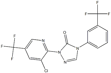 2-[3-chloro-5-(trifluoromethyl)-2-pyridinyl]-4-[3-(trifluoromethyl)phenyl]-2,4-dihydro-3H-1,2,4-triazol-3-one Struktur