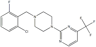 1-(2-chloro-6-fluorobenzyl)-4-[4-(trifluoromethyl)pyrimidin-2-yl]piperazine Struktur