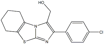 [2-(4-chlorophenyl)-5,6,7,8-tetrahydroimidazo[2,1-b][1,3]benzothiazol-3-yl]methanol Struktur