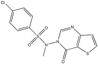 N1-methyl-N1-(4-oxo-3,4-dihydrothieno[3,2-d]pyrimidin-3-yl)-4-chlorobenzene-1-sulfonamide Struktur