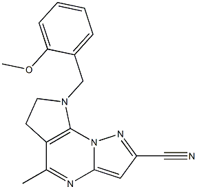 8-(2-methoxybenzyl)-5-methyl-7,8-dihydro-6H-pyrazolo[1,5-a]pyrrolo[3,2-e]pyrimidine-2-carbonitrile Struktur