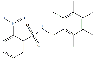 N1-(2,3,4,5,6-pentamethylbenzyl)-2-nitrobenzene-1-sulfonamide Struktur