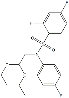 N1-(2,2-diethoxyethyl)-N1-(4-fluorophenyl)-2,4-difluorobenzene-1-sulfonamide Struktur