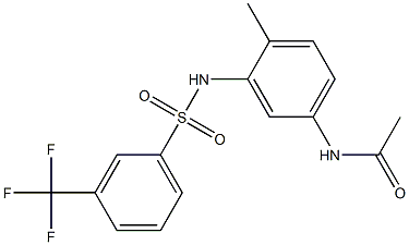 N1-[4-methyl-3-({[3-(trifluoromethyl)phenyl]sulfonyl}amino)phenyl]acetamide Struktur