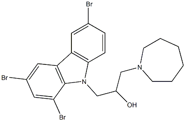 1-azepan-1-yl-3-(1,3,6-tribromo-9H-carbazol-9-yl)propan-2-ol Struktur