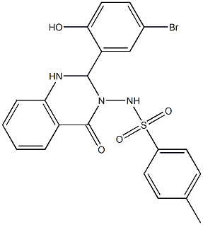 N1-[2-(5-bromo-2-hydroxyphenyl)-4-oxo-1,2,3,4-tetrahydroquinazolin-3-yl]-4-methylbenzene-1-sulfonamide Struktur