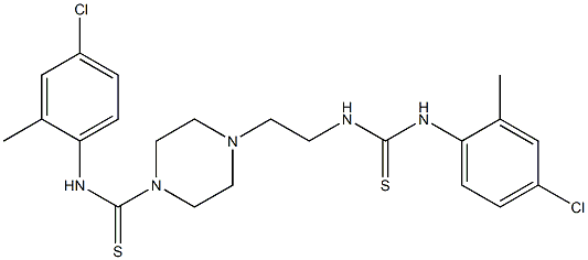 4-(2-{[(4-chloro-2-methylanilino)carbothioyl]amino}ethyl)-N-(4-chloro-2-methylphenyl)tetrahydro-1(2H)-pyrazinecarbothioamide Struktur