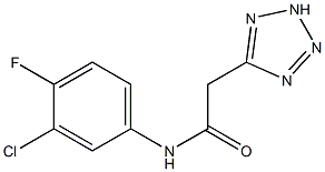 N1-(3-chloro-4-fluorophenyl)-2-(2H-1,2,3,4-tetraazol-5-yl)acetamide Struktur