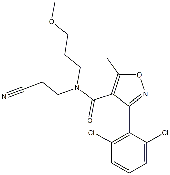 N4-(2-cyanoethyl)-N4-(3-methoxypropyl)-3-(2,6-dichlorophenyl)-5-methylisoxazole-4-carboxamide Struktur