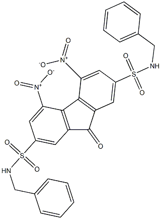 N2,N7-dibenzyl-4,5-dinitro-9-oxo-9H-2,7-fluorenedisulfonamide Struktur