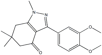 3-(3,4-dimethoxyphenyl)-1,6,6-trimethyl-1,5,6,7-tetrahydro-4H-indazol-4-one Struktur