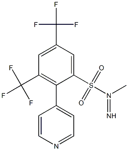 N1-imino(4-pyridyl)methyl-3,5-di(trifluoromethyl)benzene-1-sulfonamide Struktur