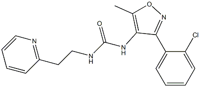 N-[3-(2-chlorophenyl)-5-methylisoxazol-4-yl]-N'-[2-(2-pyridyl)ethyl]urea Struktur