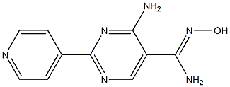 4-amino-N'-hydroxy-2-pyridin-4-ylpyrimidine-5-carboximidamide Struktur