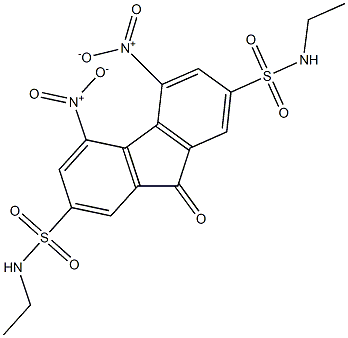 N2,N7-diethyl-4,5-dinitro-9-oxo-9H-2,7-fluorenedisulfonamide Struktur