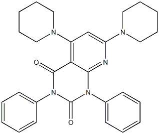 1,3-diphenyl-5,7-dipiperidino-1,2,3,4-tetrahydropyrido[2,3-d]pyrimidine-2,4-dione Struktur