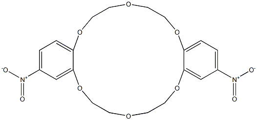 2,14-dinitro-6,7,9,10,17,18,20,21-octahydrodibenzo[b,k][1,4,7,10,13,16]hexaoxacyclooctadecine Struktur